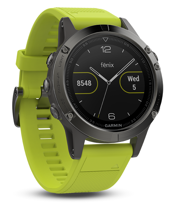 Часы Garmin (Гармин) FENIX 5 серые с желтым ремешком
